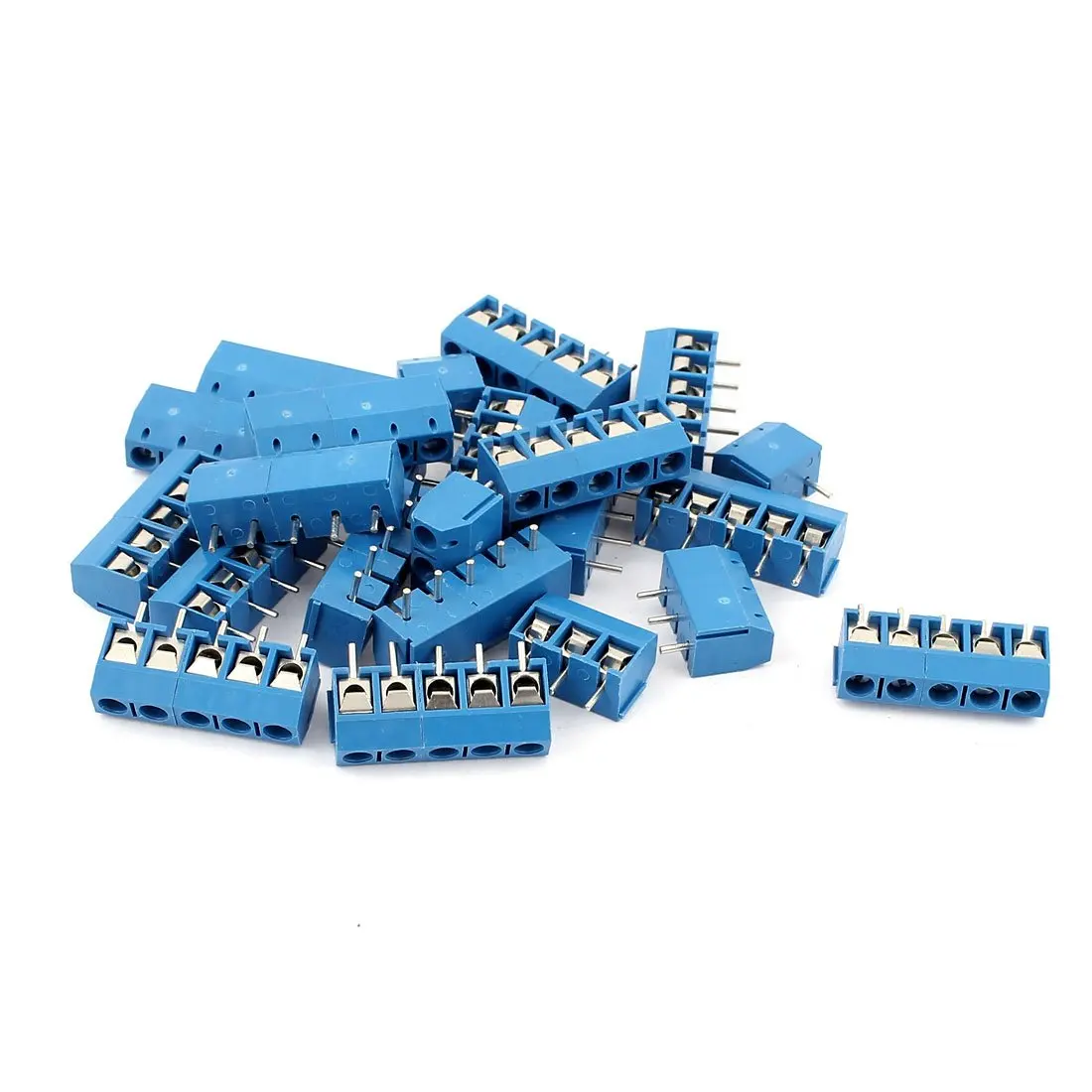 uxcell AC 300V 10A 5 Pins PCB Terminal Block Connector 5.0mm Pitch 20pcs Blue