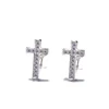 Simple Design 925 Sterling Silver Cross Shaped Stud Earrings