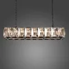 Wholesale production Black rectangle crystal chandelier dining room light