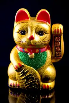 Ceramic Lucky Cat With Moving Hand