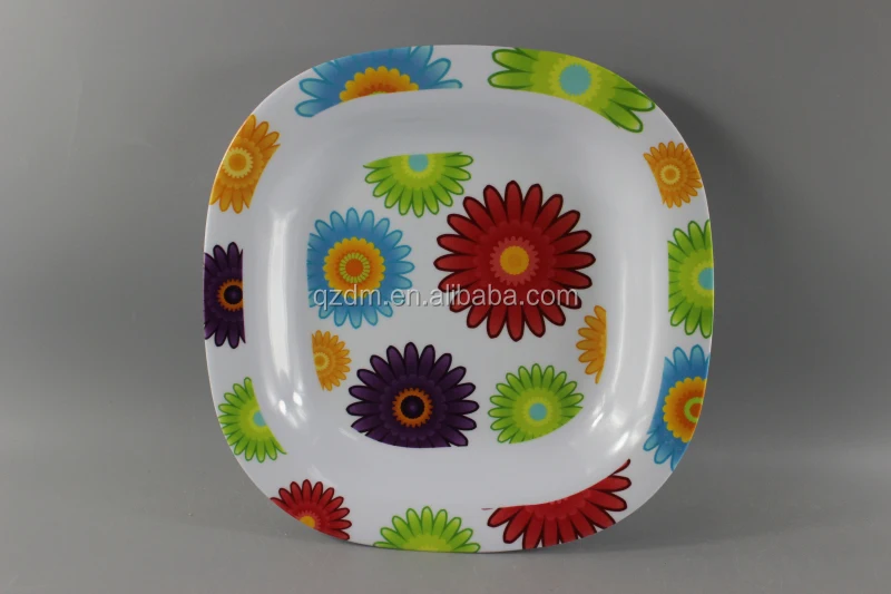 23cm melamine square suop plate for American market