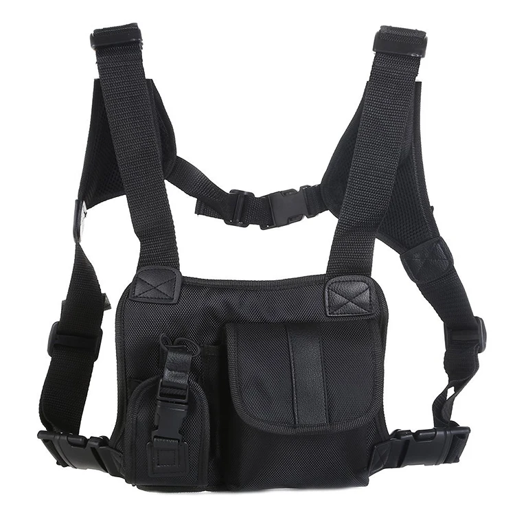 Radio Chest Harness Chest Front Pack Pouch Holster Vest Rig For Two Way ...