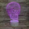 Smart Touch Skulls 3D Remote Control Optical Illusion Night Light Crackle Paint Base 7 Colors Changing Table Desk Lamp