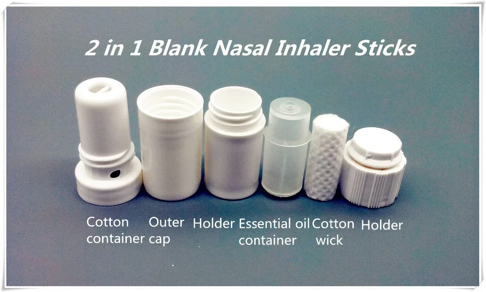 Wholesale Ce Approved Blank 2 In 1 White Aromatherapy Nasal Inhaler