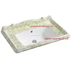 High quality colorful pattern mounting above basin new design ceramic washing room cabinet basin
