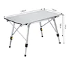 Outdoor Furniture Adjustable Folding Kitchen Table Aluminum Slat Camping Roll Table