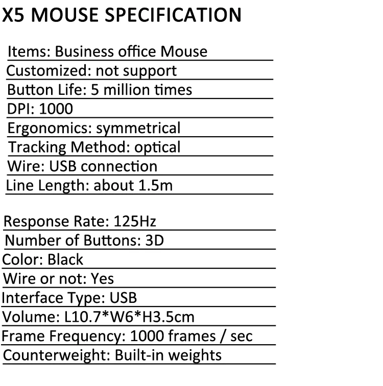 Wholesale Office Standard Computer Peripherals 3D USB Wired Optical Mouse