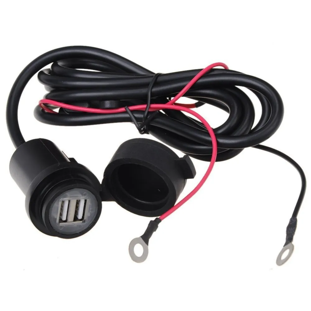 Motorcycle Usb Charger 3a Dc12v 24v Dual Port Cellphone Charging Power Socket For Gps Buy Sae 