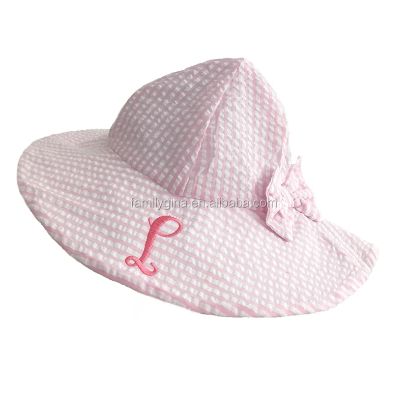 seersucker baby sun hat