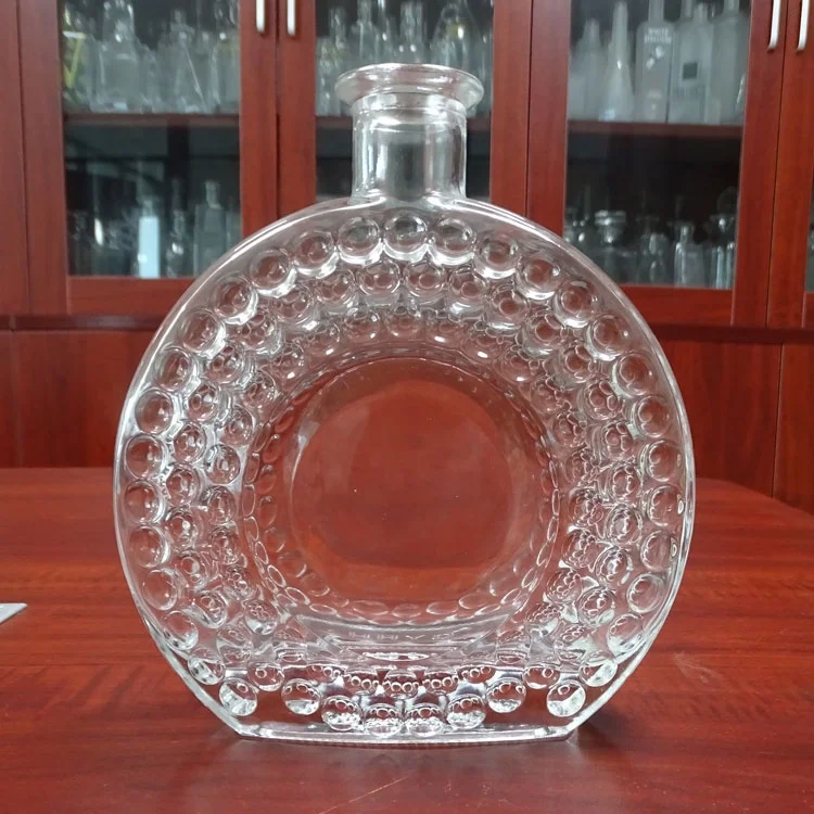 70cl Clear Antique Brandy Bottles Unique Shaped Wine Glass Bottles