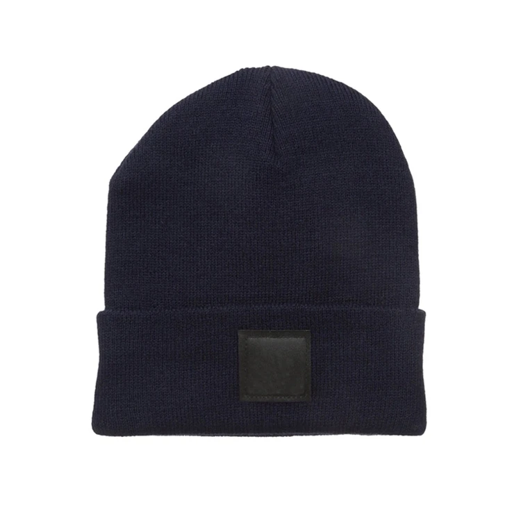 Most Popular Leather Woven Label Beanie Hat Buy Leather Woven Label