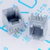 RJ11 6P4C Gray Black Modular Jack Network Telephone Socket 4 Pin 90 Degree Needle Welded Type