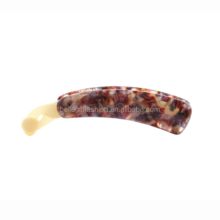 Wholesale Fancy Banana Hair Clips Acetate Acrylic Barrettes For