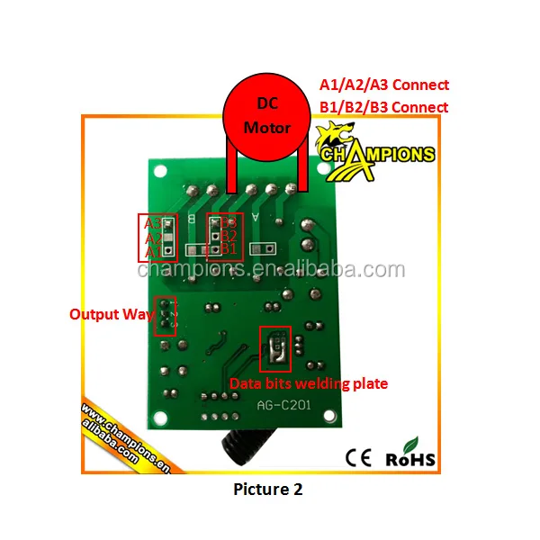 2-canal de control remoto 24v programable auschaltzeit con mano transmisor 433,92 MHz 