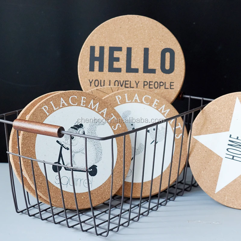 Hot Sale Kitchen Round Cork Placemat,Home Cork Table Mat And Coaster