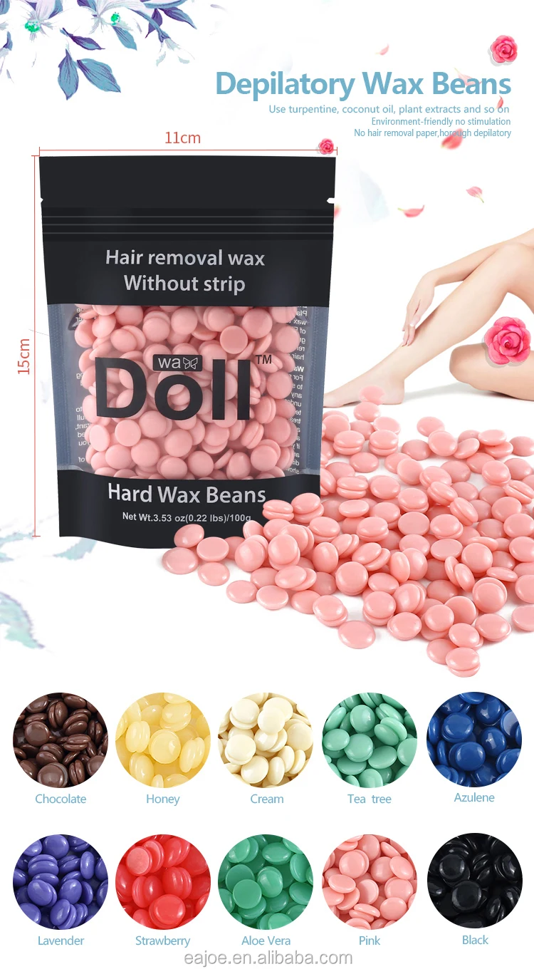 Doll Wax Hot Sale 100g Hard Wax Beans For Hair Removal Elastic