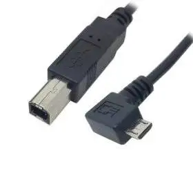 ChenYang Left Angled 90 Degree Micro USB OTG to Standard B Type Printer Scanner Hard Disk Cable 60cm