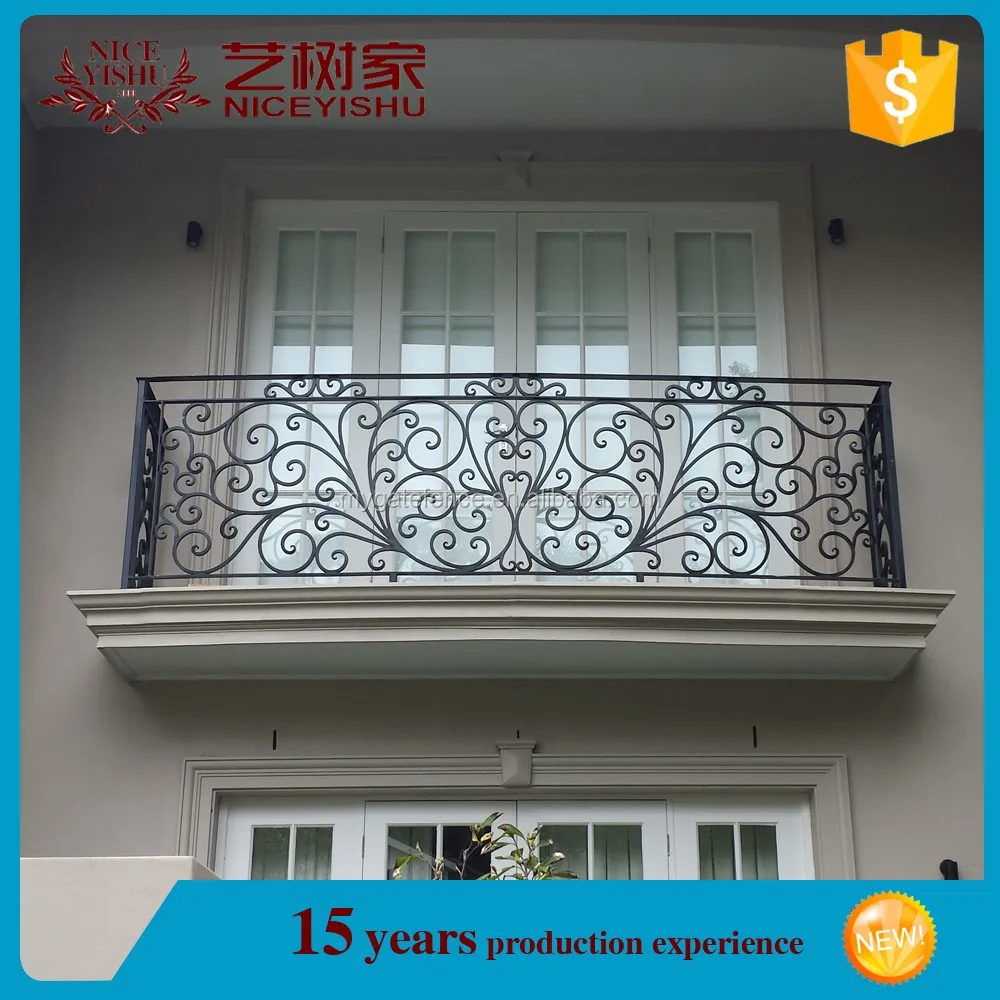 Simple Steel Balcony Grill Design,Wrought Iron Balcony Railing