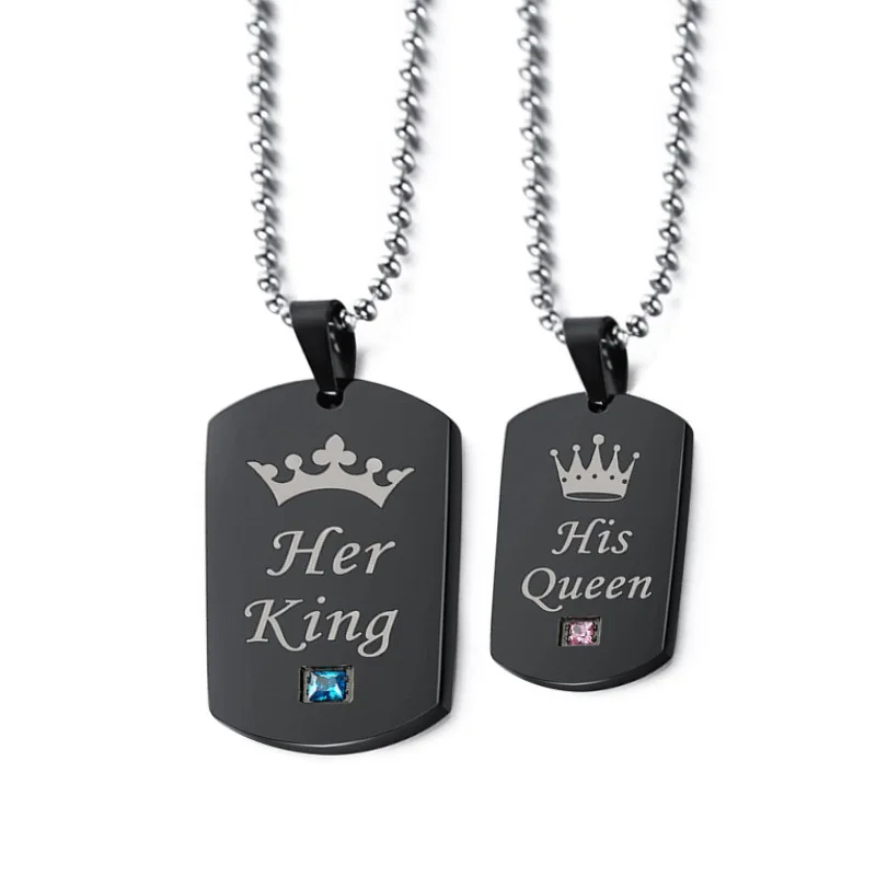 Stainless Steel Her King His Queen Card 