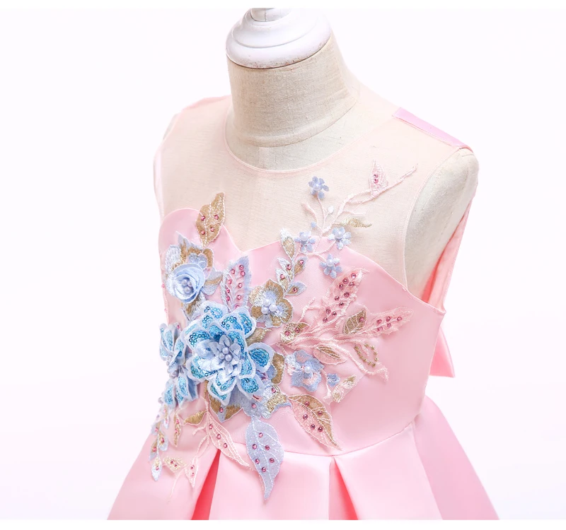 2019 summer sleeveless Flower turkey fashion children girls evening party dress