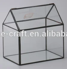 Tabletop Planters Pot Black Pentagon Geometric Glass Terrarium Globe Container