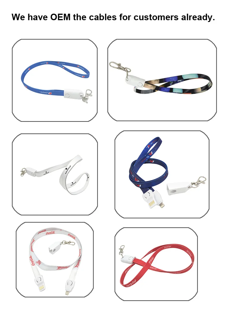 Hot Sale Phone Lanyard Cell Phone Android Charger Cable For Corporte Gift