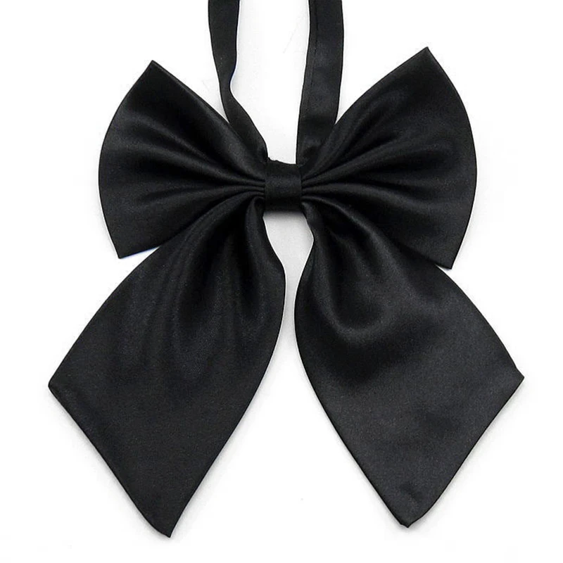 High quality polyester Lady tie collar flower cable tie Pure color bow tie for women