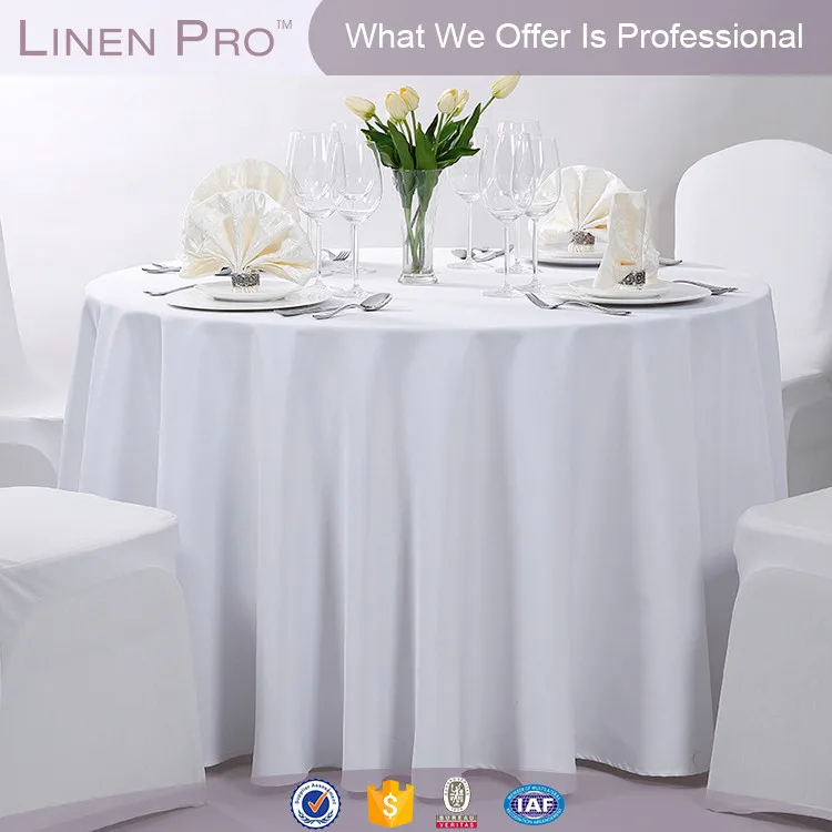 Custom Embroidery Elegant Fancy Cotton White Round Tablecloth Hotel