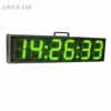 Wholesale 6 Digit 6 Inch Red Blue Green LED Display Race Timing Timer Illuminated Digital Wall Clock