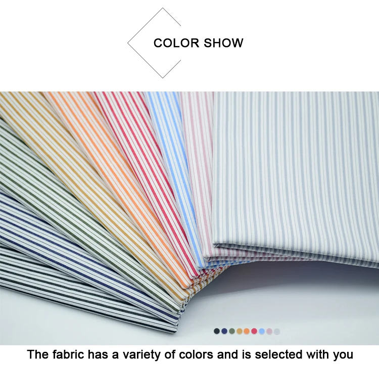 New popular textile men's shirt cloth clothing shirting woven combed 100% cotton striped fabric from China
