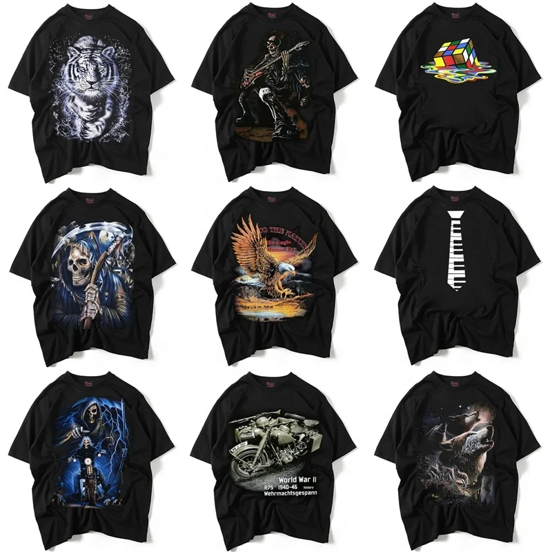 定制设计摇滚男孩短袖夏季服装男士 t恤男士嘻哈 t恤男士