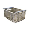 Small willow wicker storage basket with wood handles