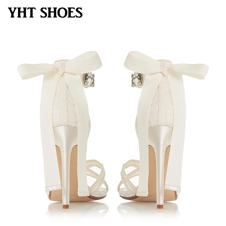 white high heels with diamonds