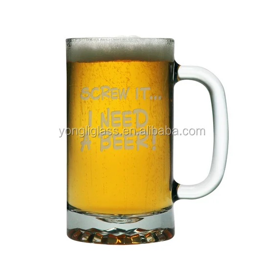 16 ounce custom decal logo Funny Glass Beer Mug,personalized glass mugs,great beer mugs for beer lovers