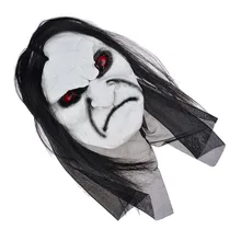 Black Long hair Cosplay ghost mask Blooding Ghost Mask Halloween Cosplay Halloween costumes supplies Ghost Mask