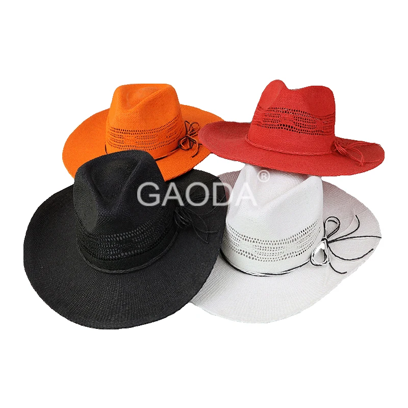 Summer White Straw Cowboy Hat Wholesale Fashion Man Beach Hat Buy