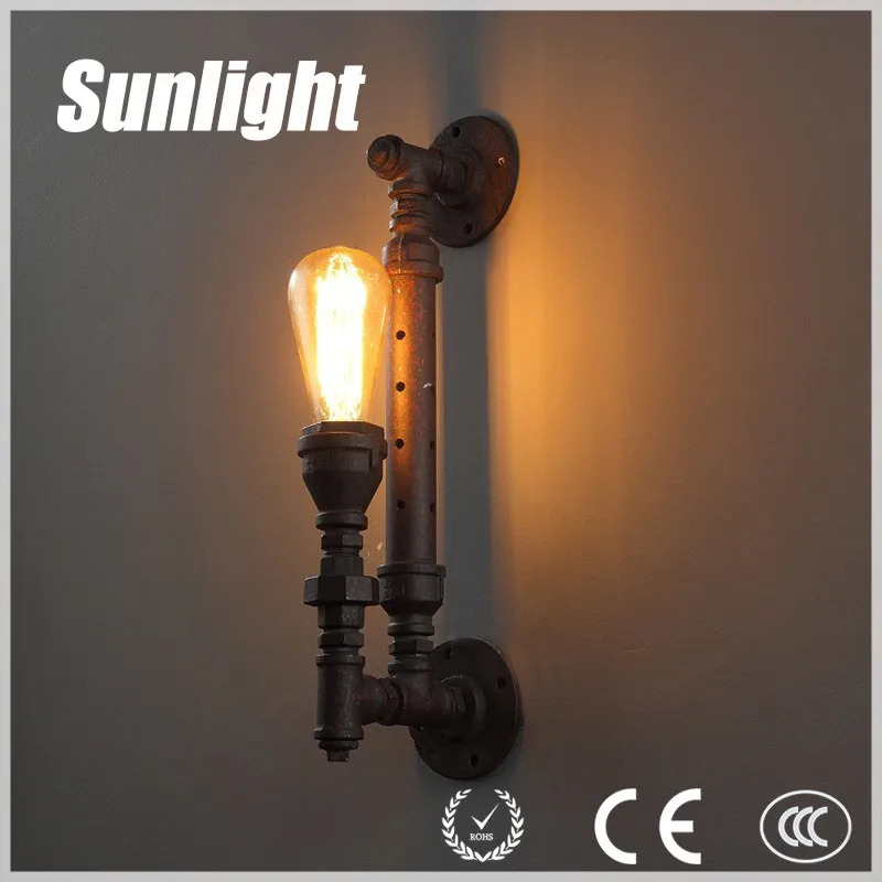 Moderno loft tuberÃa de agua de luz de pared de la vendimia ...
