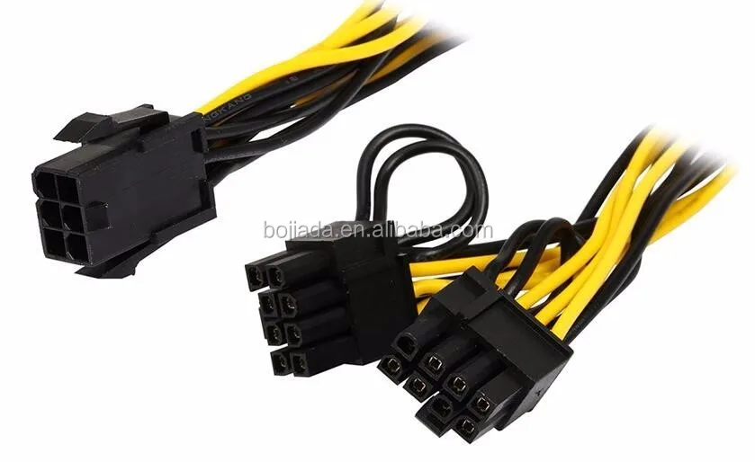 Cavo Alimentazione PCI-e Y Splitter 18AWG - Dual Mini 6 Pin Maschio A 8 Pin Maschio Per Scheda Video Mac Pro, 30 Cm