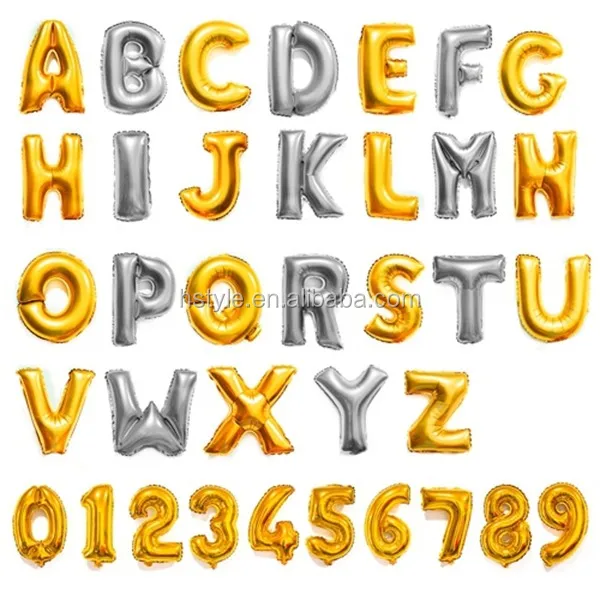 letter and number balloons