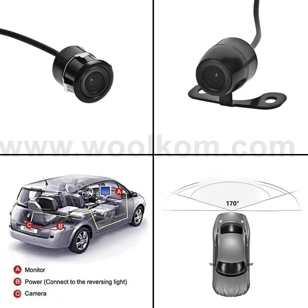 2in1 18.5mm Flush Mount Reverse Camera & Bracket Mount Hd Color Cmos