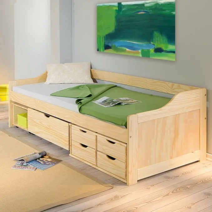 Children Single Bed Frame Wooden Wood 