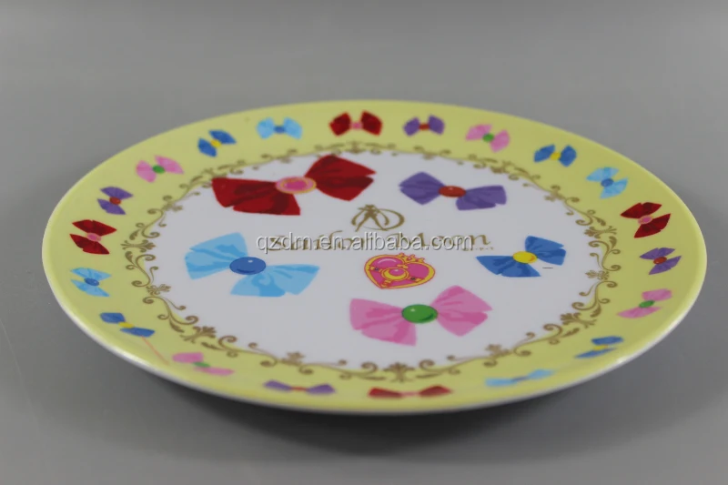 Bowknot Melamine Children Dinner Plate for girl