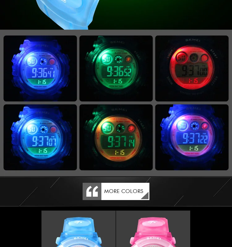 Skmei Light Up Children Watches Boys Water Proof Christmas Gift For