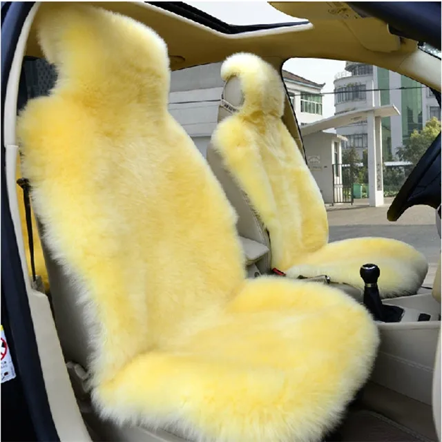 Real Genuine Australian White Car Sheepskin Seat Covers Front Universal Fit