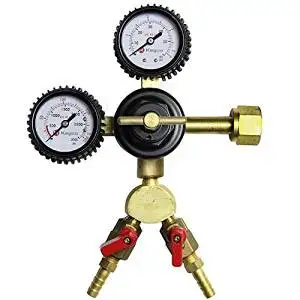 lhc regulator kegco kc gauge brass beer premium double nitrogen splitter kegerator air