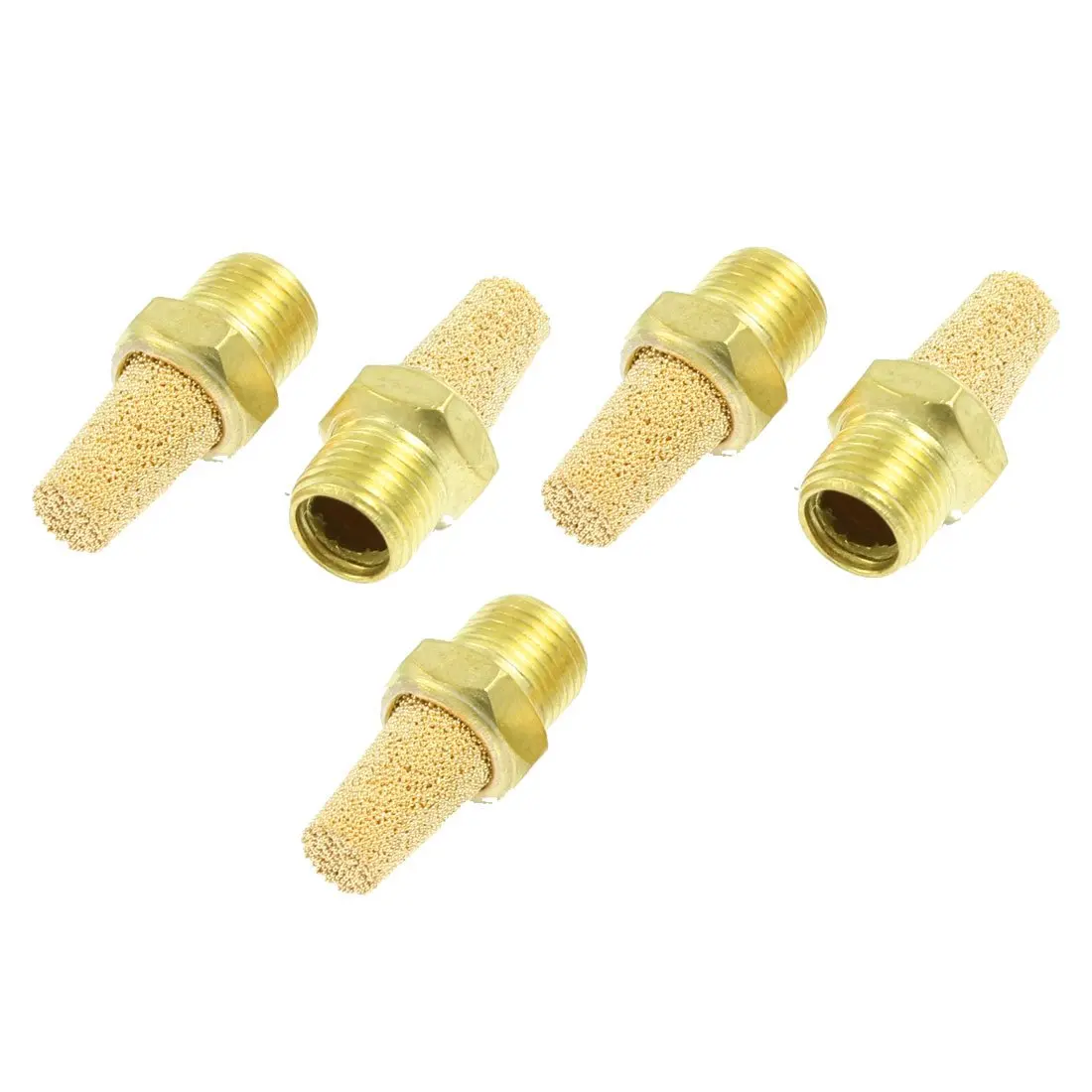 1/8 Thread Flat Head Pneumatic Muffler Sintering Brass Silencer 5 pcs