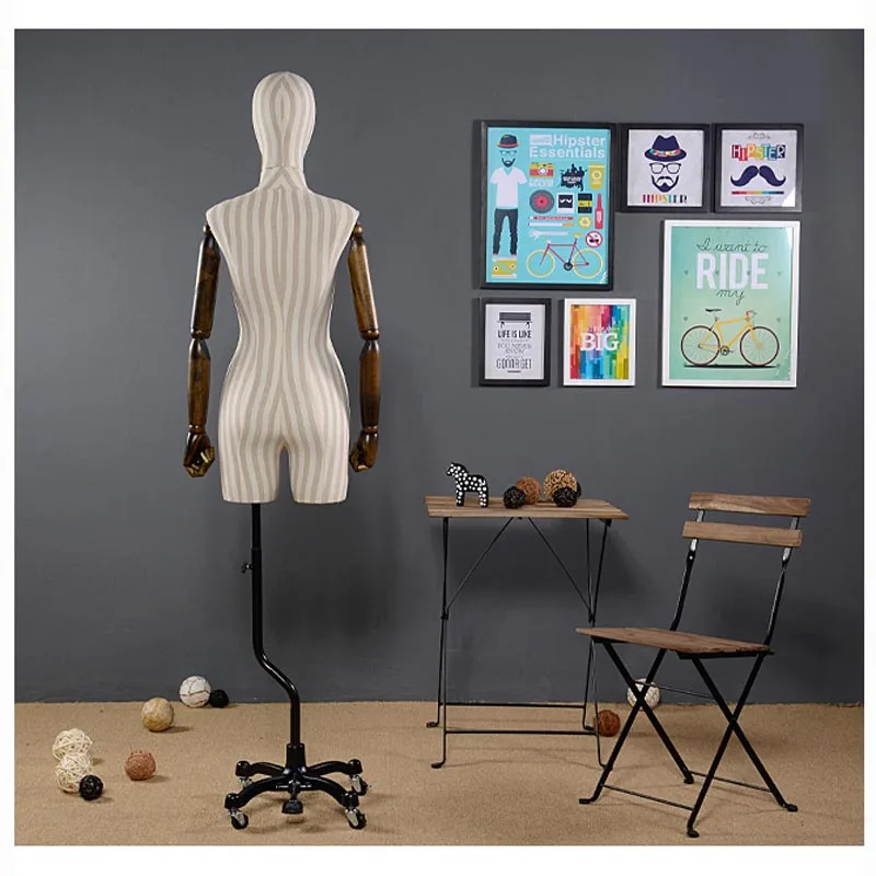 Xinji Garment Mannequins Props Wood Hand Fiberglass Fabric Adjustable