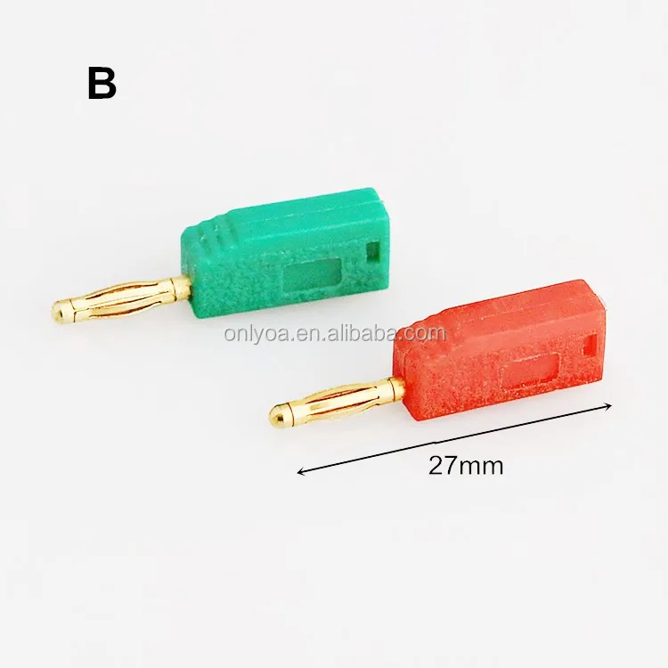 2mm Gold Plated Copper Speaker Wire Electrical Banana Clip With Thread