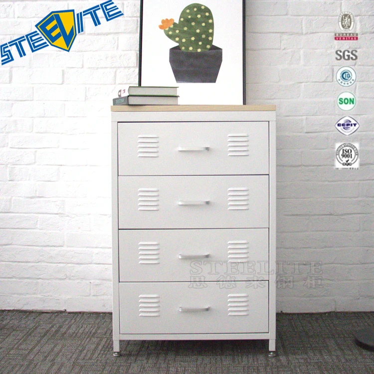 Northern Europe Furniture Bucket Metal Chest Of 4 Drawers With