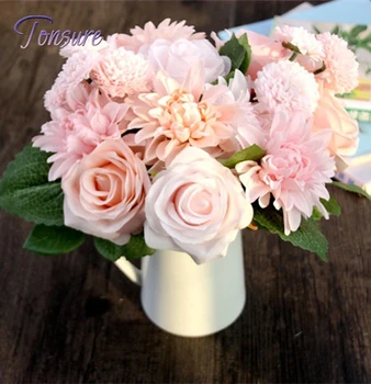 Small Artificial Flower Bouquet Fake Rose Bundle Of Wedding Bouquets